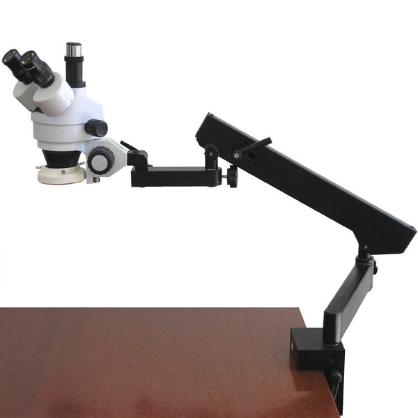 Amscope 7X-45X Trinocular Articulating Zoom Microscope, Ring Light SM-6T-FRL